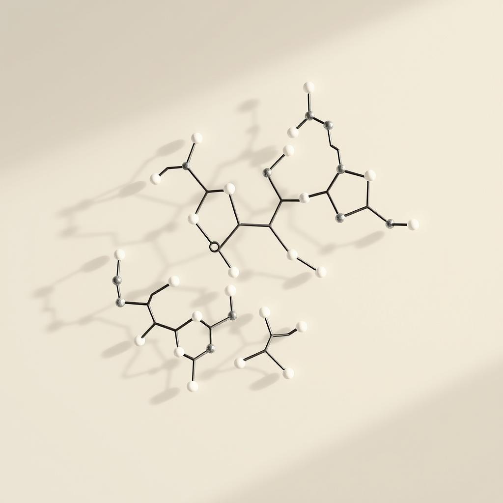 A detailed molecular structure of various amino acids, the fundamental building blocks of proteins. Arranged in a visually striking and scientifically accurate composition, with a minimalist, clean aesthetic. Captured under soft, directional lighting that casts subtle shadows, highlighting the complex yet elegant molecular shapes. The image conveys a sense of wonder and appreciation for the intricate chemistry that sustains life. Presented against a muted, neutral background to keep the focus on the amino acid structures. Rendered with a high level of photorealism and attention to detail, suitable for use in a educational or informative article on the importance of proteins.