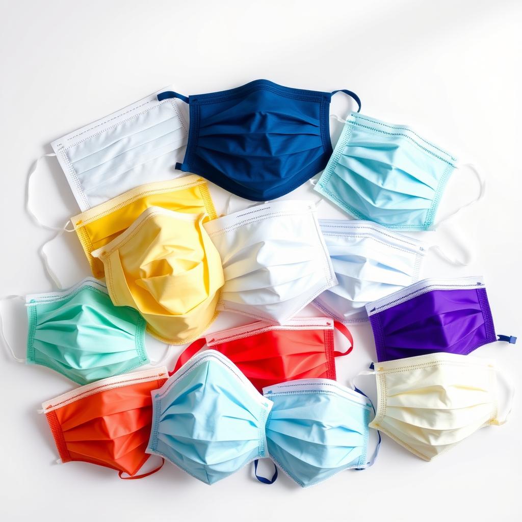 A vibrant collection of diverse face masks, neatly arranged against a clean, minimalist background. The masks showcase a range of shapes, materials, and colors - from classic surgical masks to luxurious sheet masks and innovative silicone options. Soft, natural lighting illuminates the details, allowing the viewer to appreciate the unique features and potential benefits of each mask type. The overall composition is visually striking, inviting the viewer to explore the various face mask solutions tailored to different skin concerns and preferences.